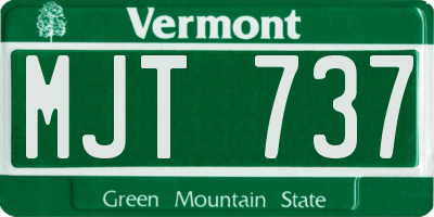 VT license plate MJT737