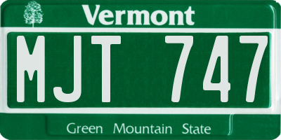 VT license plate MJT747