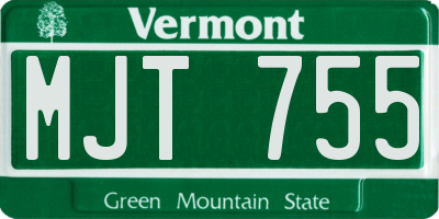 VT license plate MJT755