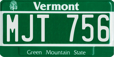 VT license plate MJT756