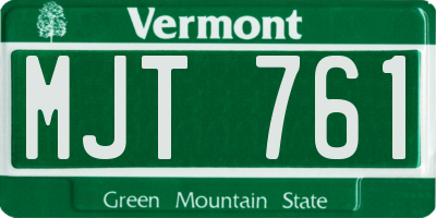 VT license plate MJT761