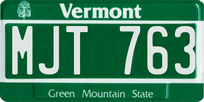 VT license plate MJT763
