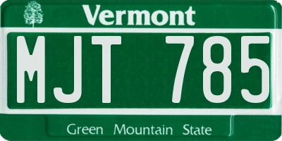 VT license plate MJT785
