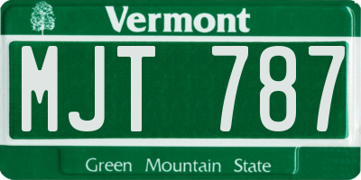 VT license plate MJT787