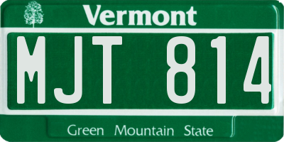 VT license plate MJT814