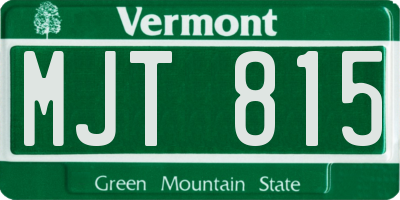 VT license plate MJT815