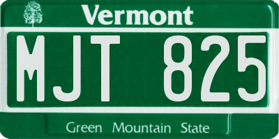 VT license plate MJT825