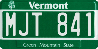 VT license plate MJT841