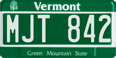 VT license plate MJT842
