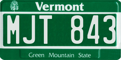 VT license plate MJT843