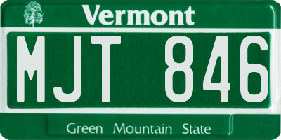VT license plate MJT846