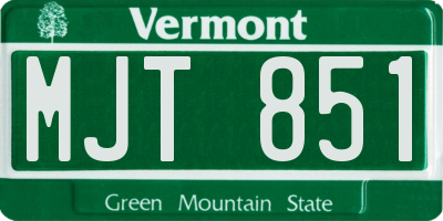 VT license plate MJT851