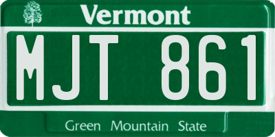 VT license plate MJT861