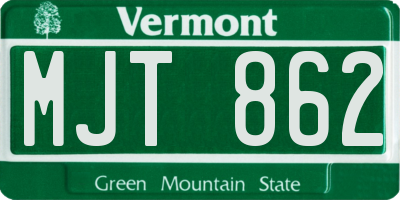 VT license plate MJT862