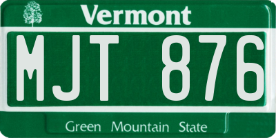 VT license plate MJT876