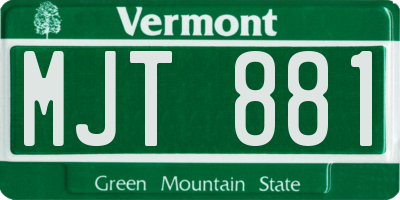 VT license plate MJT881