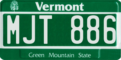 VT license plate MJT886