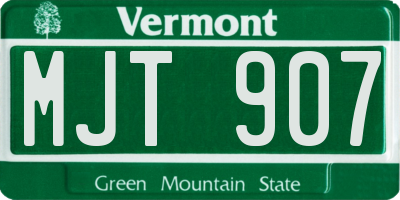 VT license plate MJT907