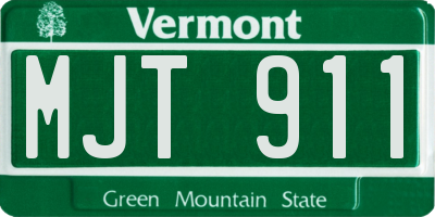 VT license plate MJT911
