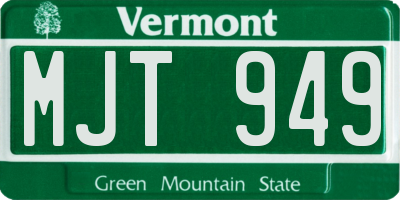 VT license plate MJT949