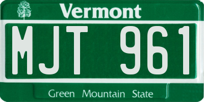 VT license plate MJT961