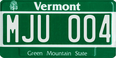 VT license plate MJU004