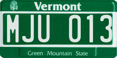 VT license plate MJU013