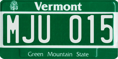 VT license plate MJU015
