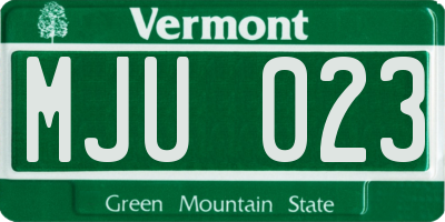 VT license plate MJU023