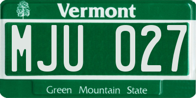 VT license plate MJU027