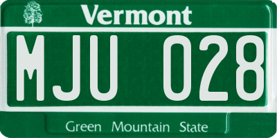 VT license plate MJU028