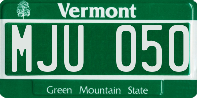 VT license plate MJU050
