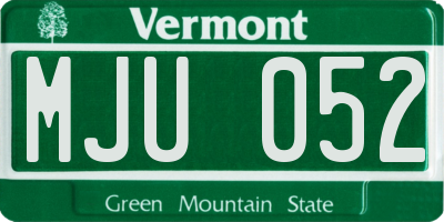VT license plate MJU052