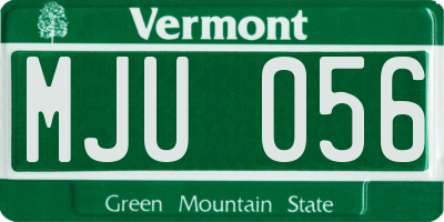 VT license plate MJU056