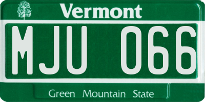 VT license plate MJU066