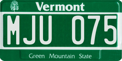 VT license plate MJU075