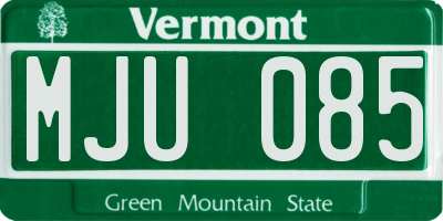 VT license plate MJU085