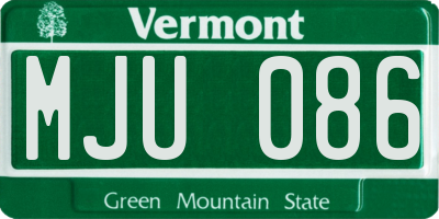 VT license plate MJU086
