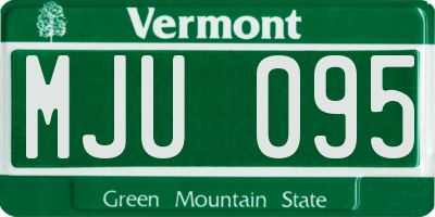 VT license plate MJU095