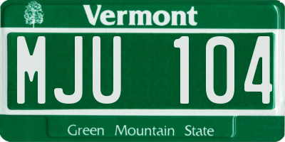 VT license plate MJU104