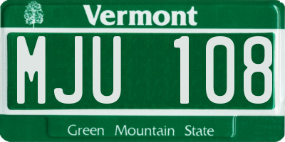 VT license plate MJU108