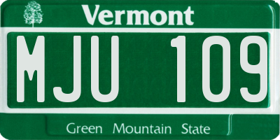 VT license plate MJU109
