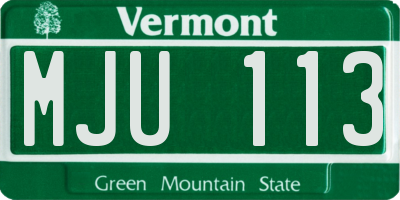 VT license plate MJU113