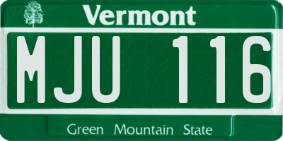 VT license plate MJU116