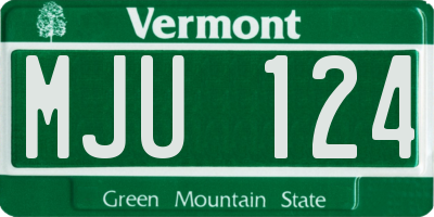 VT license plate MJU124