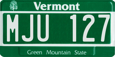 VT license plate MJU127