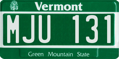VT license plate MJU131