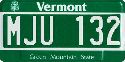 VT license plate MJU132
