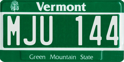 VT license plate MJU144