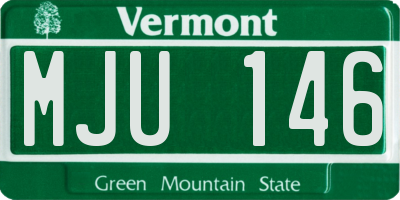 VT license plate MJU146